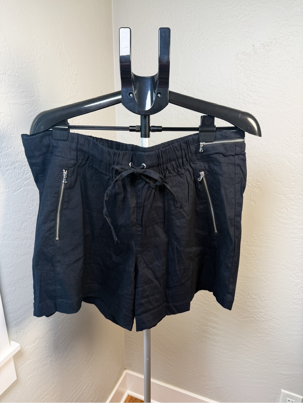 INC International Concepts Black Linen Blend Drawstring Shorts Size XL